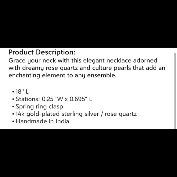 Rose Quartz & 14k Gold Plated Station Necklace - Picture 6 of 6